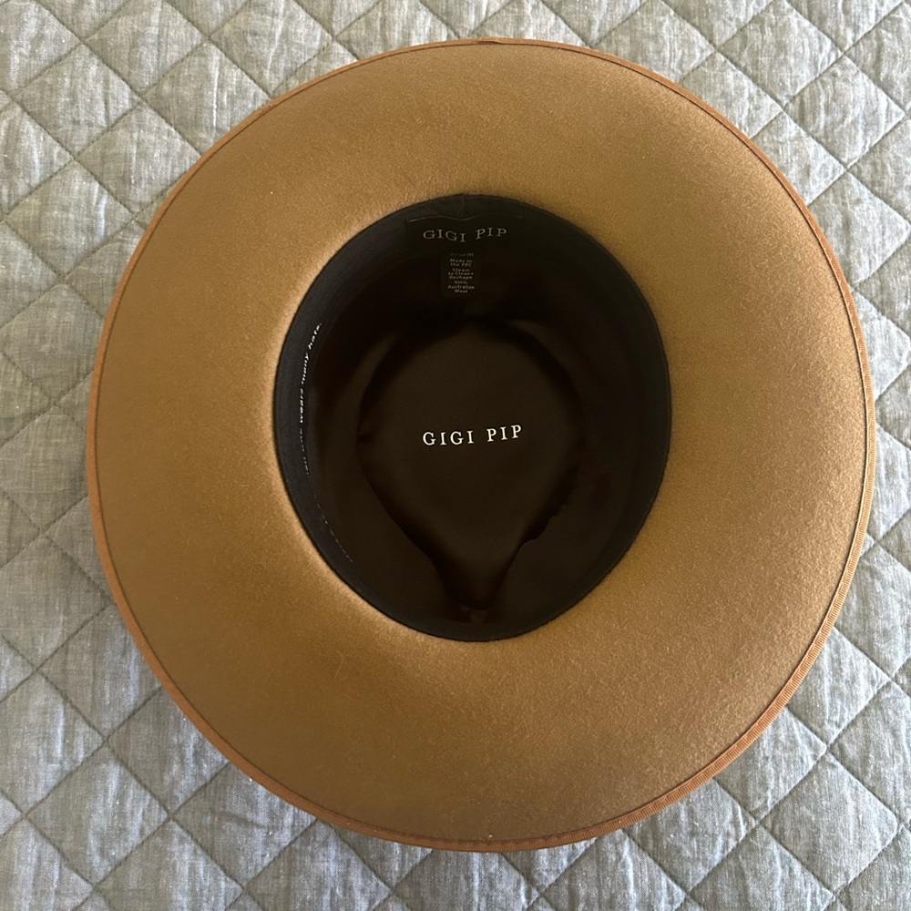 Gigi Pip Monroe Rancher Fedora Brown Felt Wool Fall Hat Womens Size S/M 57 - Picture 3 of 6